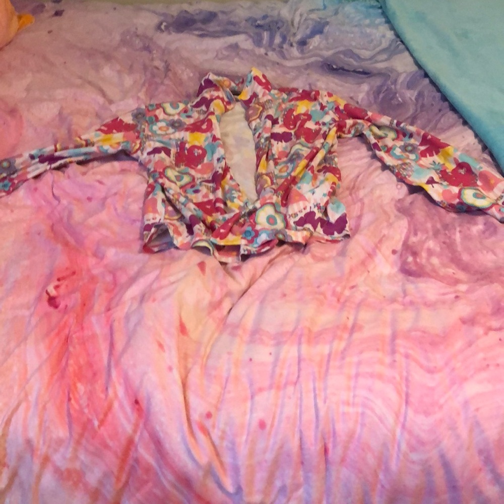 Colorful button up pajama top